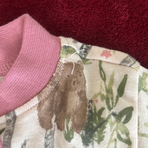 BNWT Burt’s Bees Baby ‘Wild Rose’ Footsie Pyjamas Size 12 M RRP $13.95 🐻🌹 - Picture 4 of 6